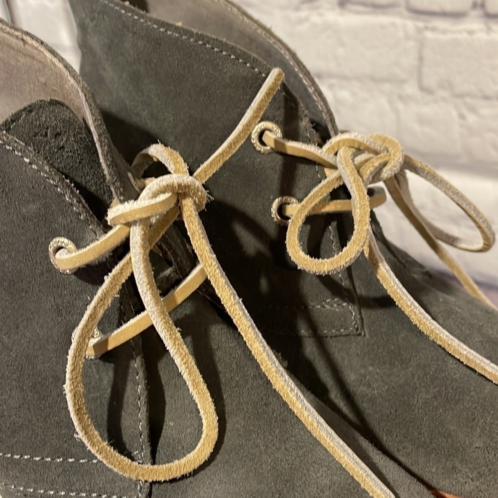 Sperry Gray Suede Wedge Heel Booties Size 7.5 - image 5